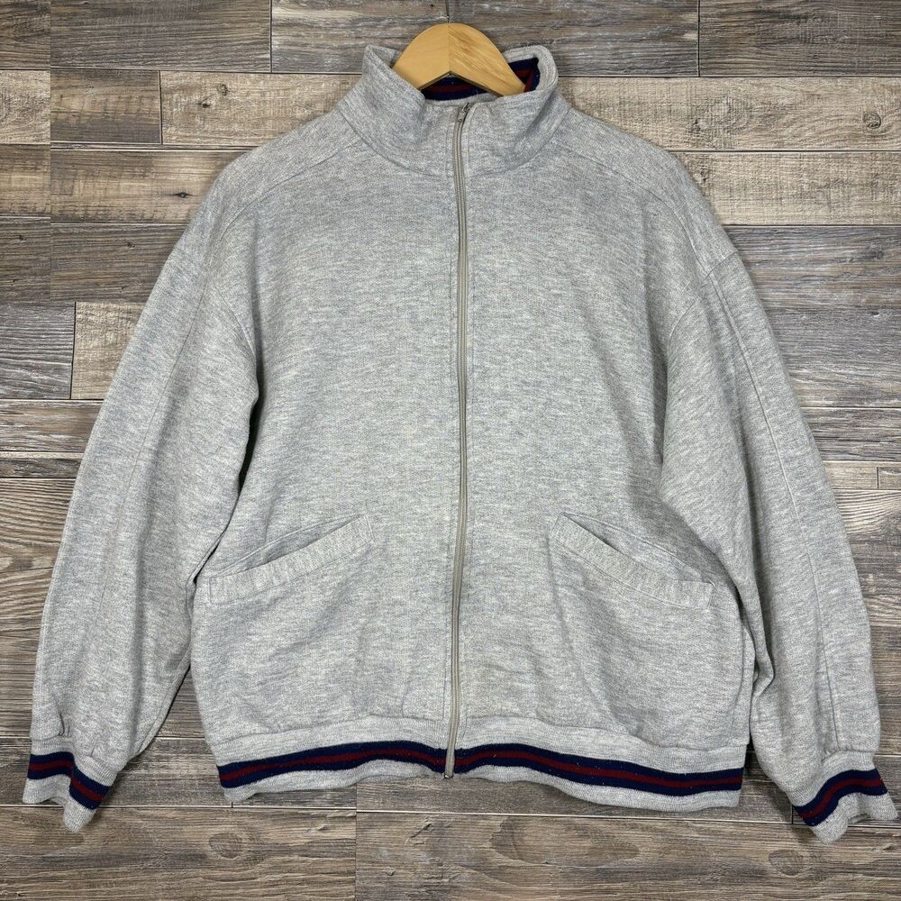 Blair Adventurers' Club Full Zip Pocket Activewear Sweatshirt Men's XL Gray